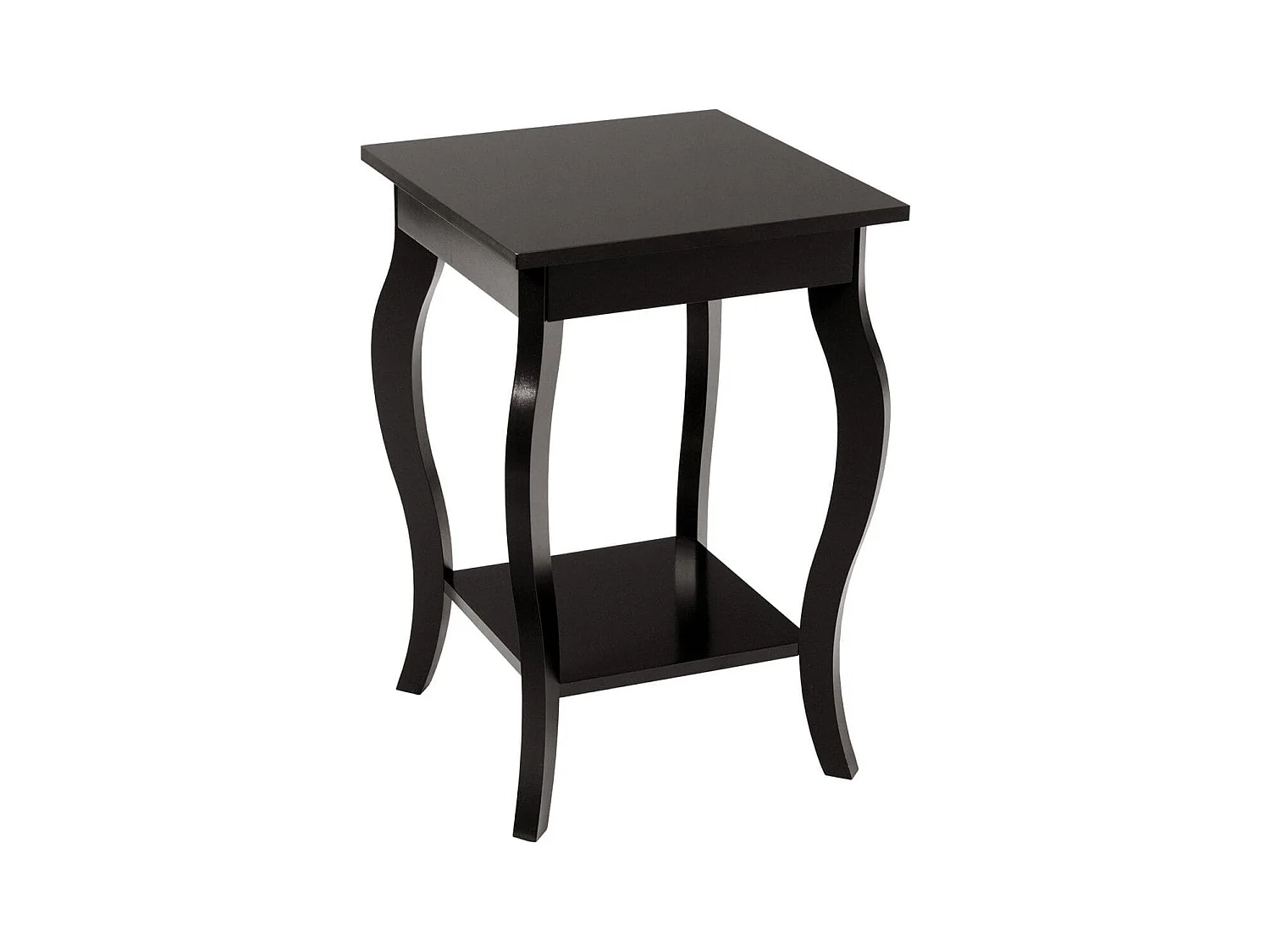 Table d'Appoint Bout de Canapé 2 Niveaux Table de Chevet Carrée avec Patins Antidérapants 40 x 40 x 60 cm Café