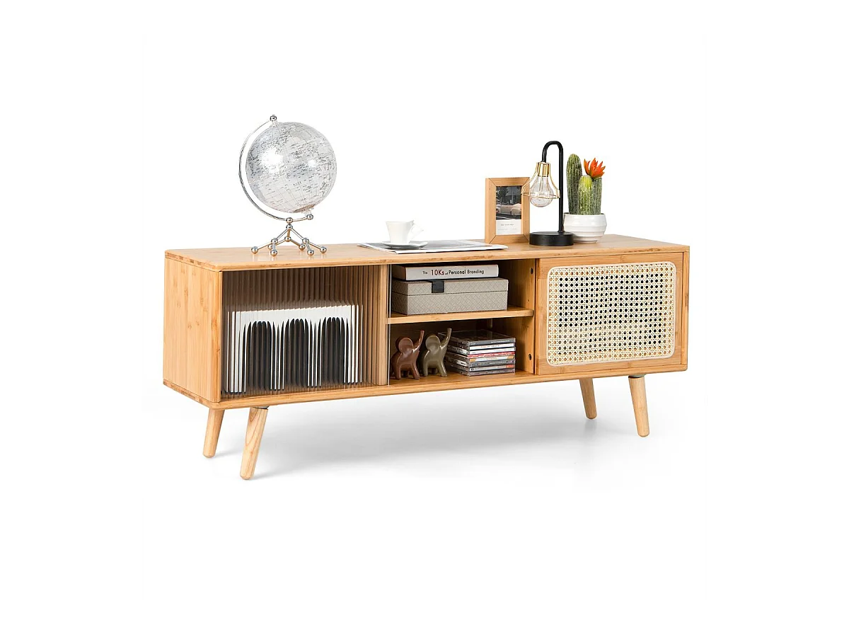 TV-Schrank Moderner TV-Ständer für Fernseher bis 55 Zoll 120,5 x 31 x 45,5 cm Natur