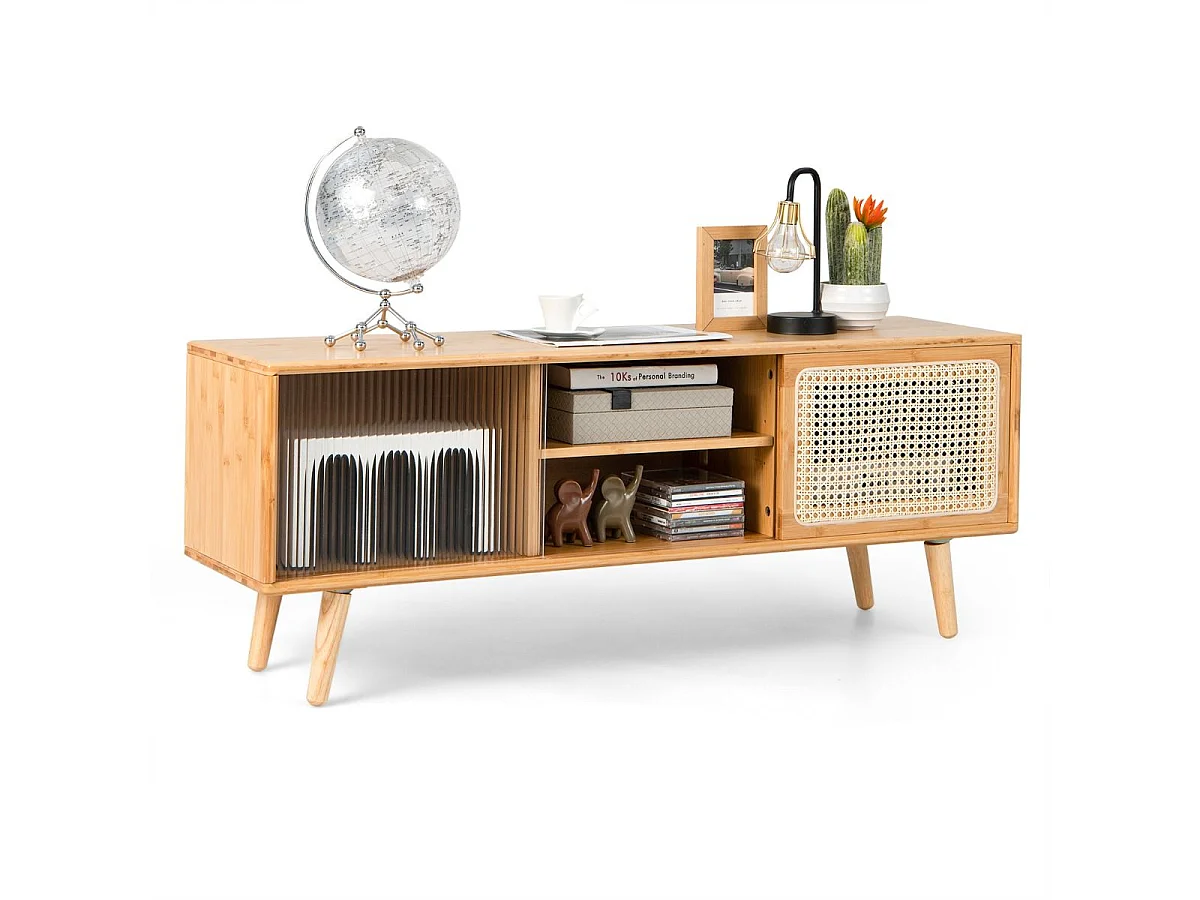 TV-Schrank Moderner TV-Ständer für Fernseher bis 55 Zoll 120,5 x 31 x 45,5 cm Natur