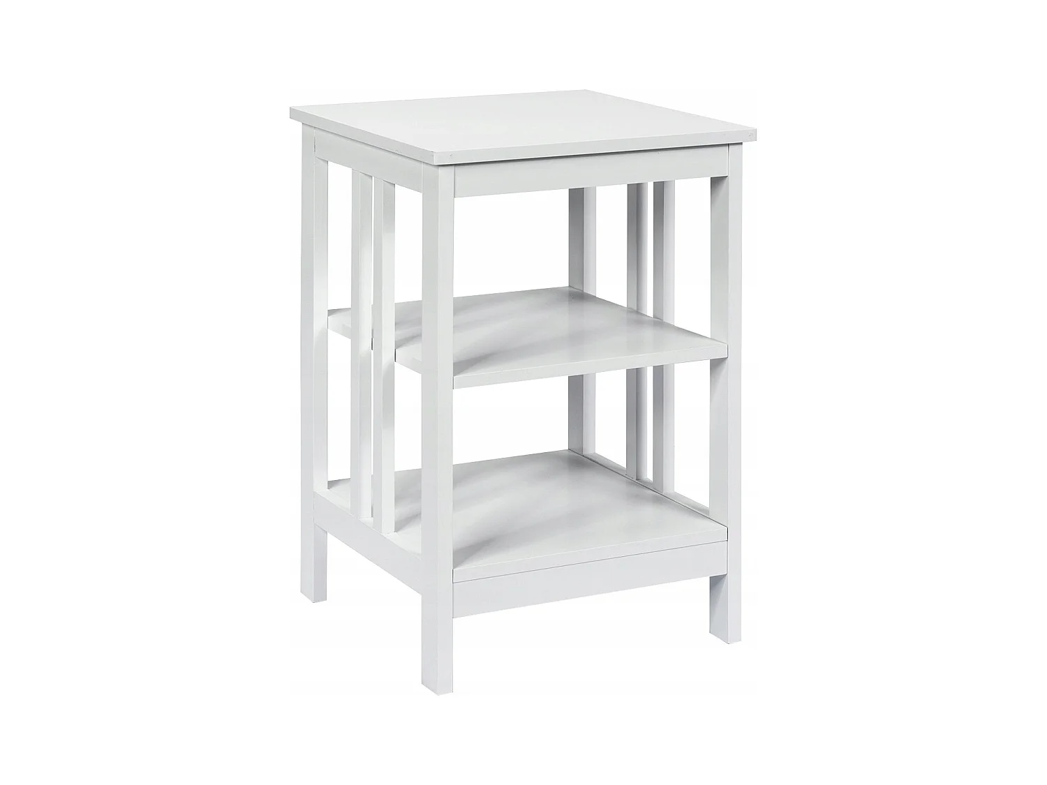 Table de Chevet à 3 Niveaux Table d'Appoint Simple et Contemporain 40x40x61cm Blanc