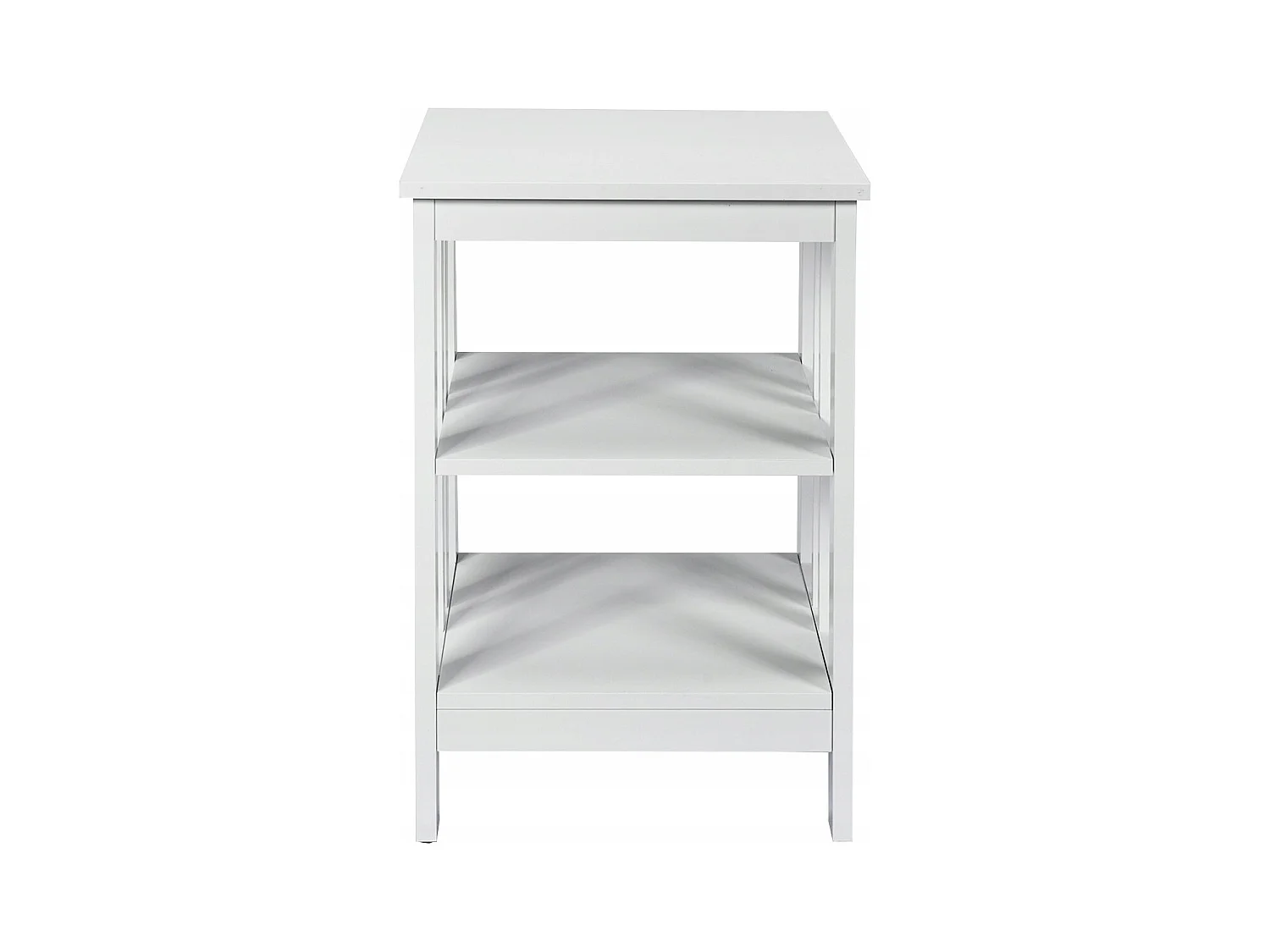 Table de Chevet à 3 Niveaux Table d'Appoint Simple et Contemporain 40x40x61cm Blanc
