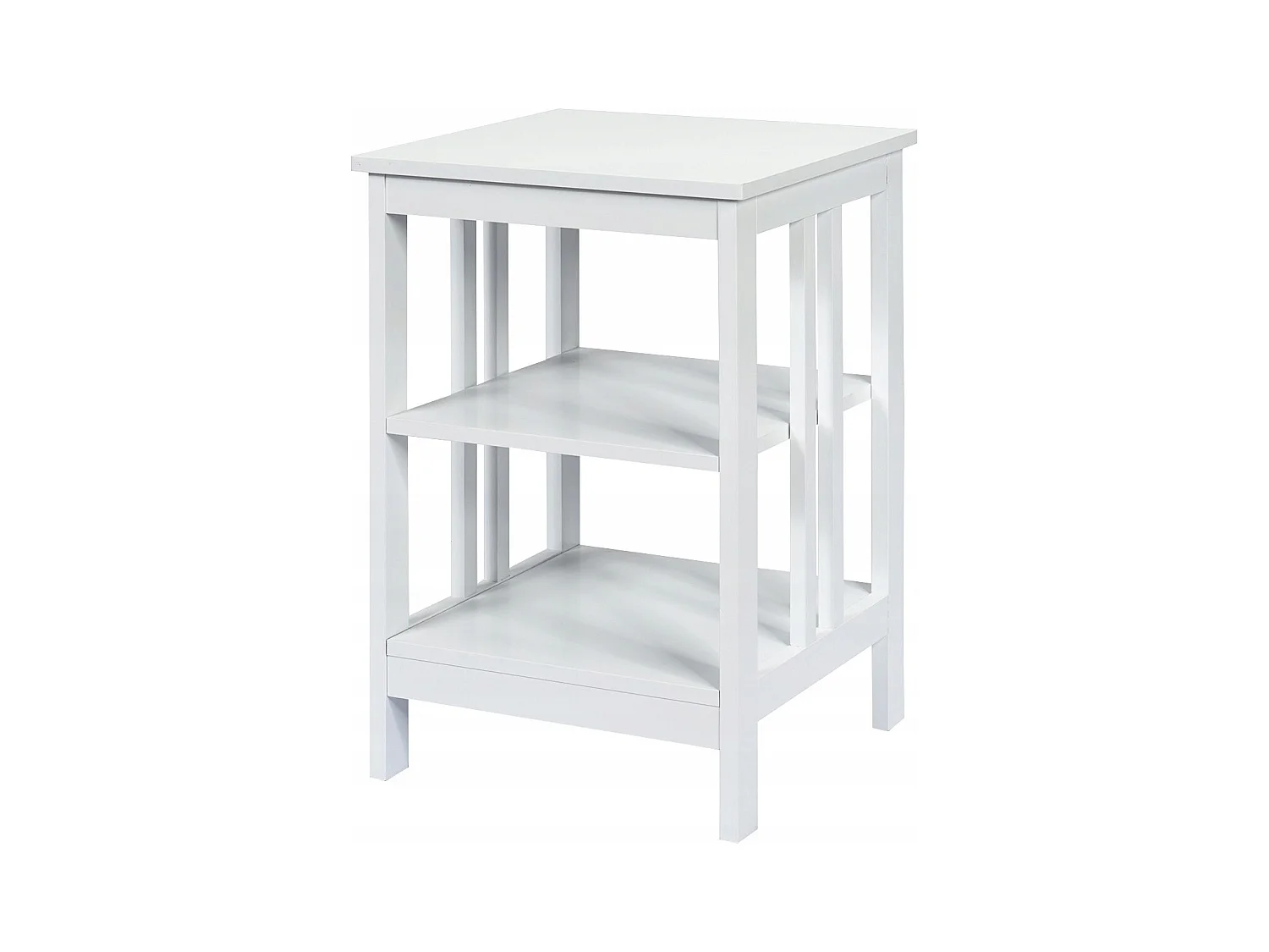Table de Chevet à 3 Niveaux Table d'Appoint Simple et Contemporain 40x40x61cm Blanc
