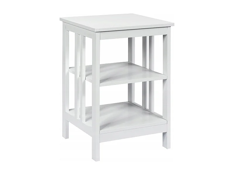 Table de Chevet à 3 Niveaux Table d'Appoint Simple et Contemporain 40x40x61cm Blanc