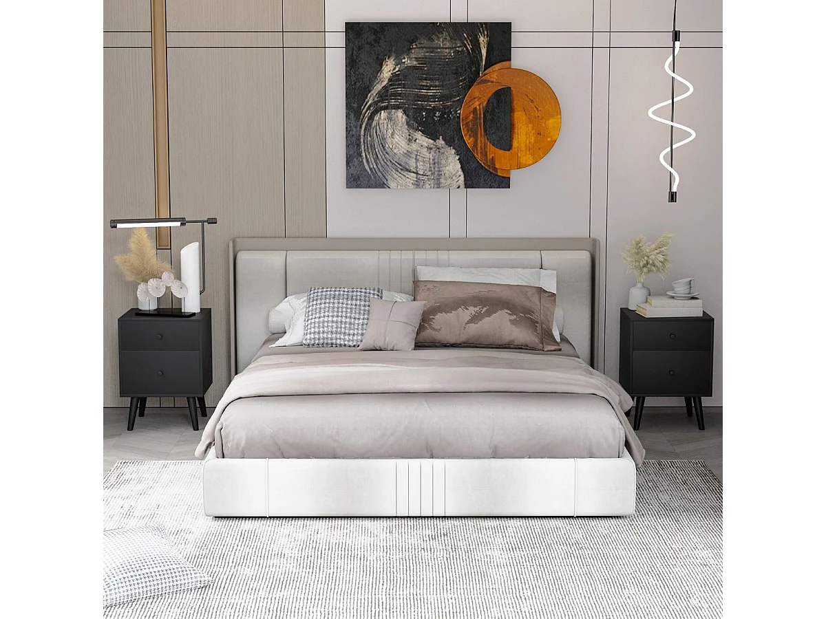 Nachttisch mit 2 Schubladen Beistelltisch mit Massivholzbeinen 45 x 39,5 x 62 cm Eiche