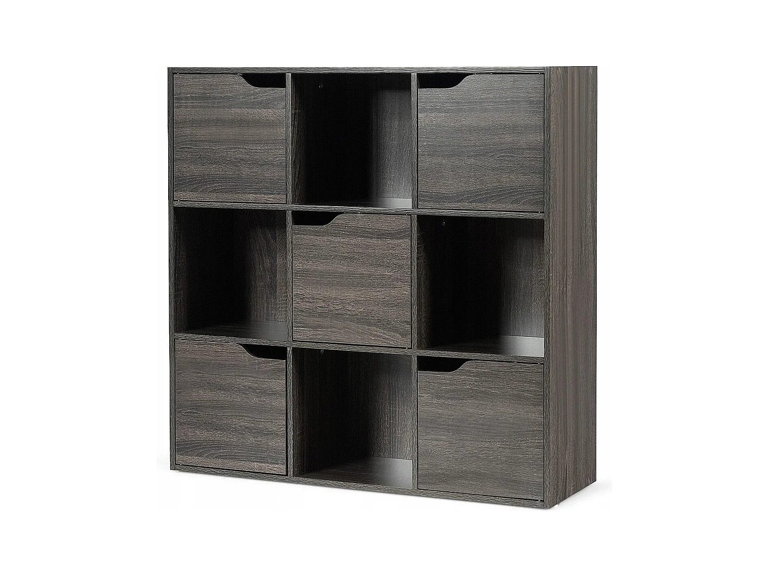 Bibliothèque de Rangement Cube de Rangement 5 avec Portes 90 x 29 x 90 cm Gris