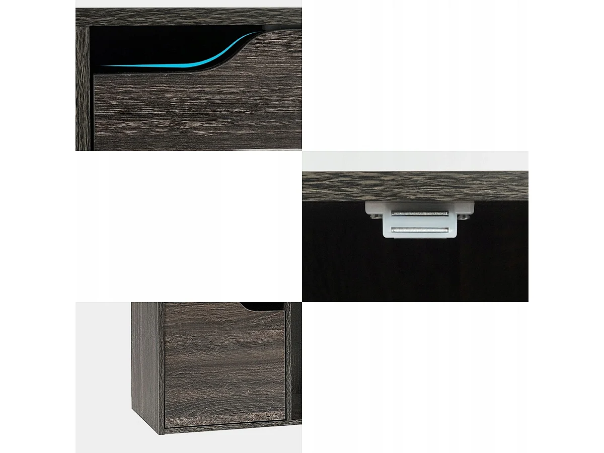 9-Fächer Stauraum Organizer Regal mit Türen freistehendes Holz Bücherregal-Grau