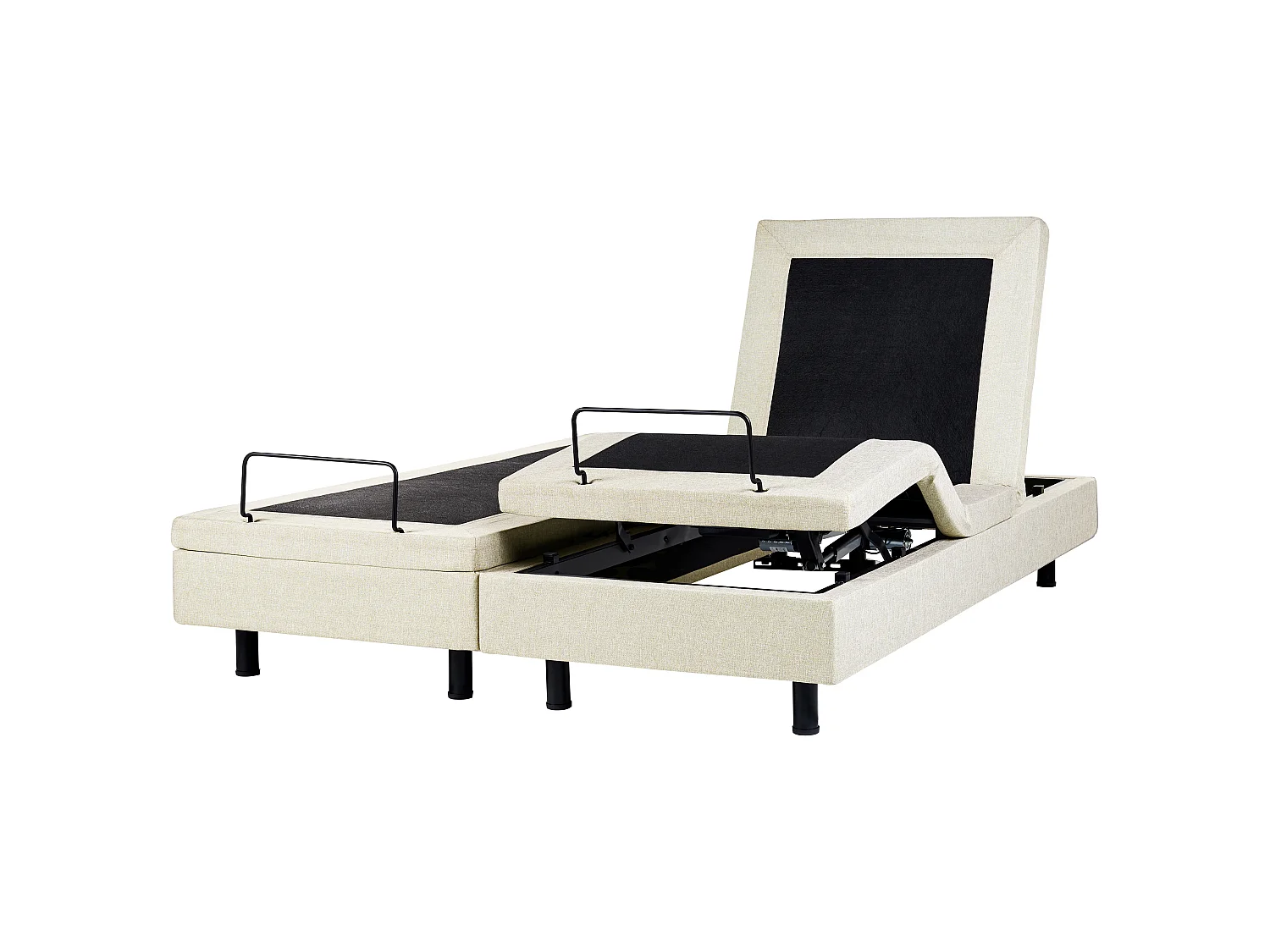 Adjustable Bed without Headboard Fabric CASTELLAN 180 x 200 cm (EU Super King) Beige