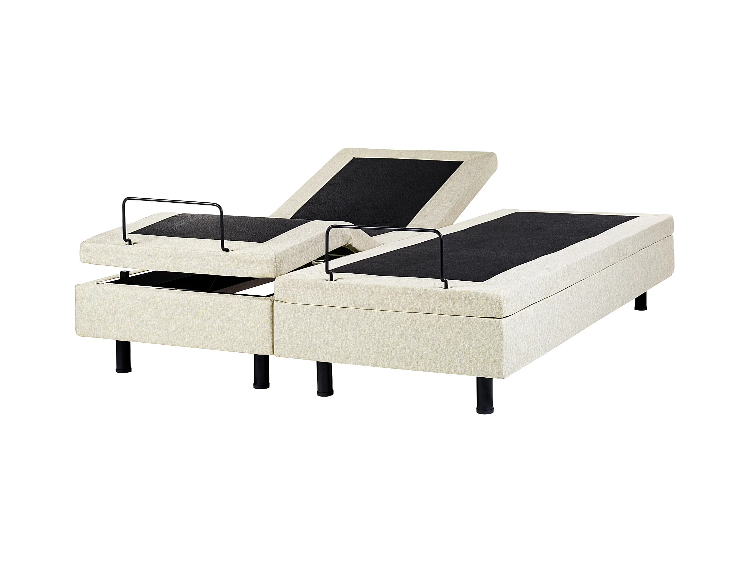 Lit réglable sans tête de lit Tissu DUKE II 160 x 200 cm Beige