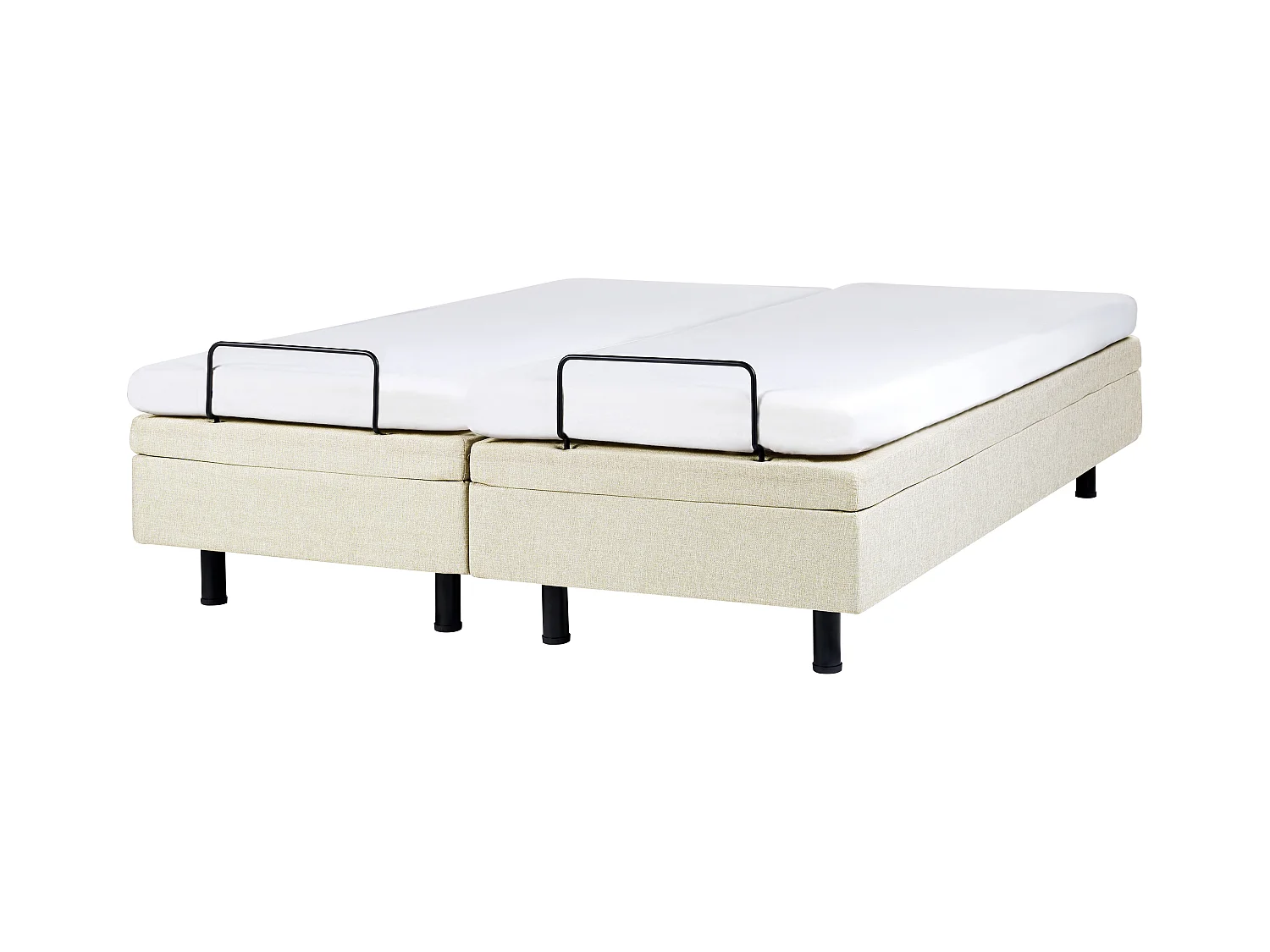 Lit réglable sans tête de lit Tissu DUKE II 160 x 200 cm Beige