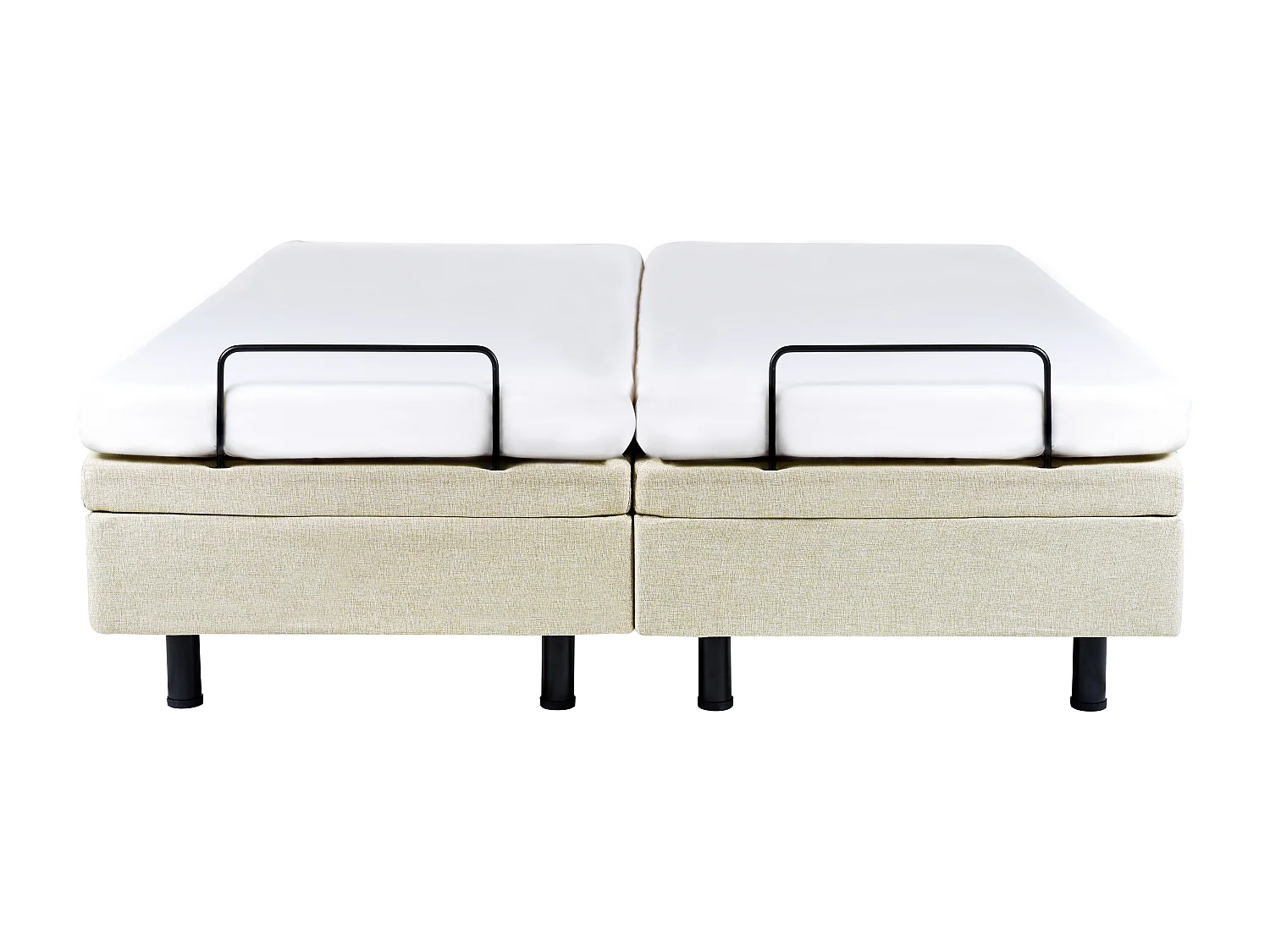 Lit réglable sans tête de lit Tissu DUKE II 160 x 200 cm Beige