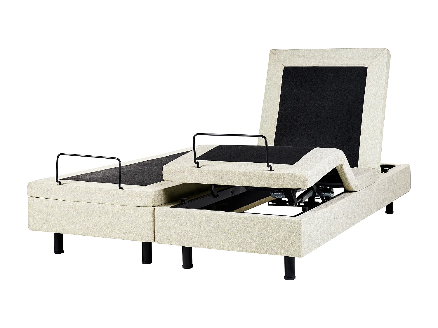 Lit réglable sans tête de lit Tissu DUKE II 160 x 200 cm Beige