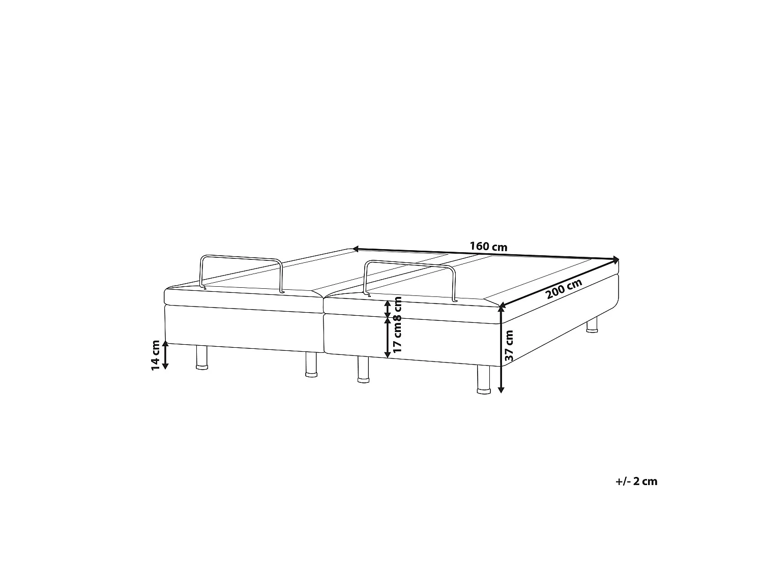 Adjustable Bed without Headboard Fabric CASTELLAN 160 x 200 cm (EU King Size) Beige