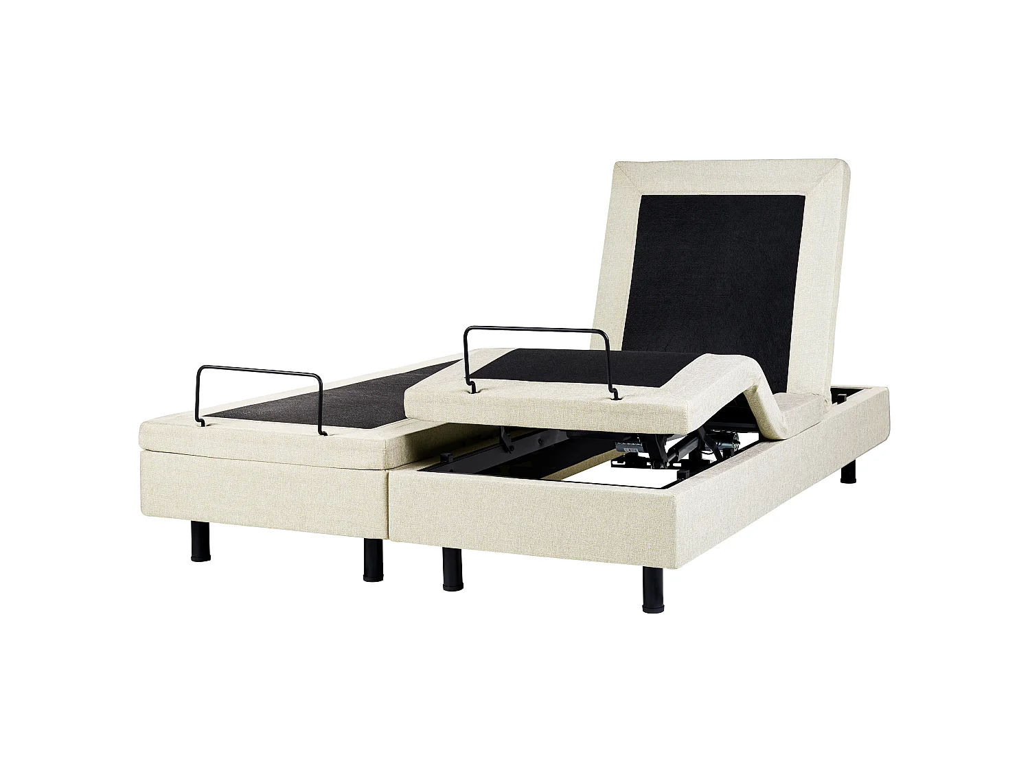 Adjustable Bed without Headboard Fabric CASTELLAN 160 x 200 cm (EU King Size) Beige