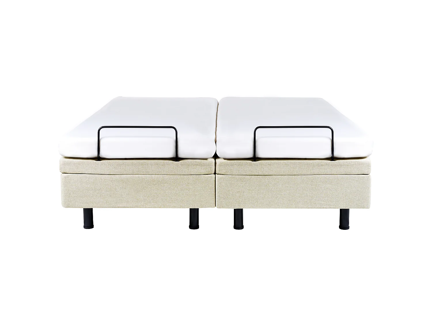 Adjustable Bed without Headboard Fabric CASTELLAN 160 x 200 cm (EU King Size) Beige