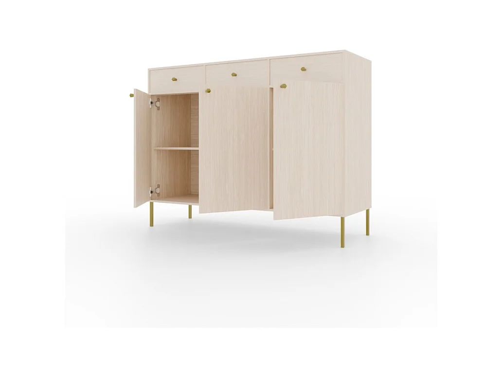 Credenza Tuli Line/ante a battente/cassetti/piano del mobile/Beige