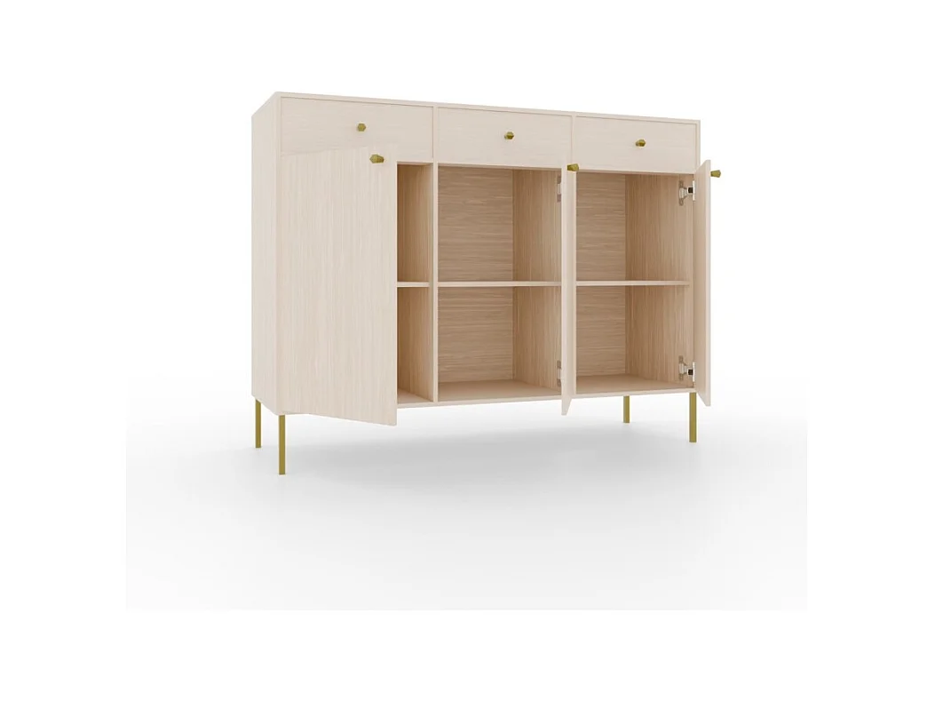 Credenza Tuli Line/ante a battente/cassetti/piano del mobile/Beige
