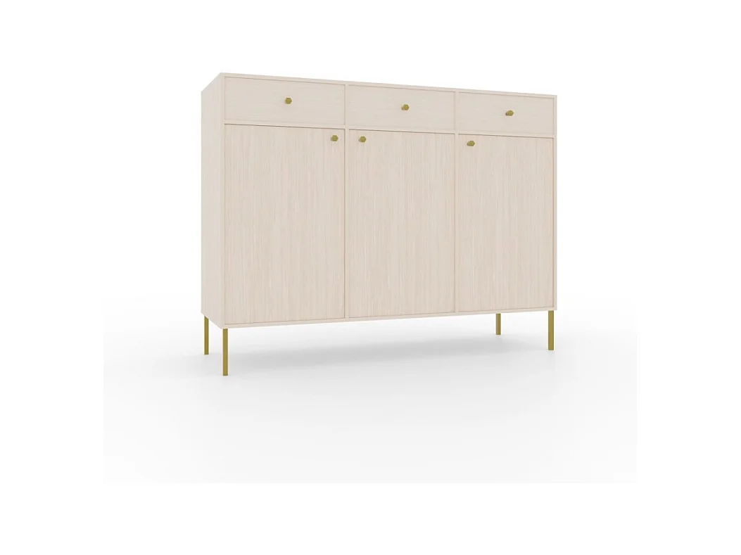 Credenza Tuli Line/ante a battente/cassetti/piano del mobile/Beige