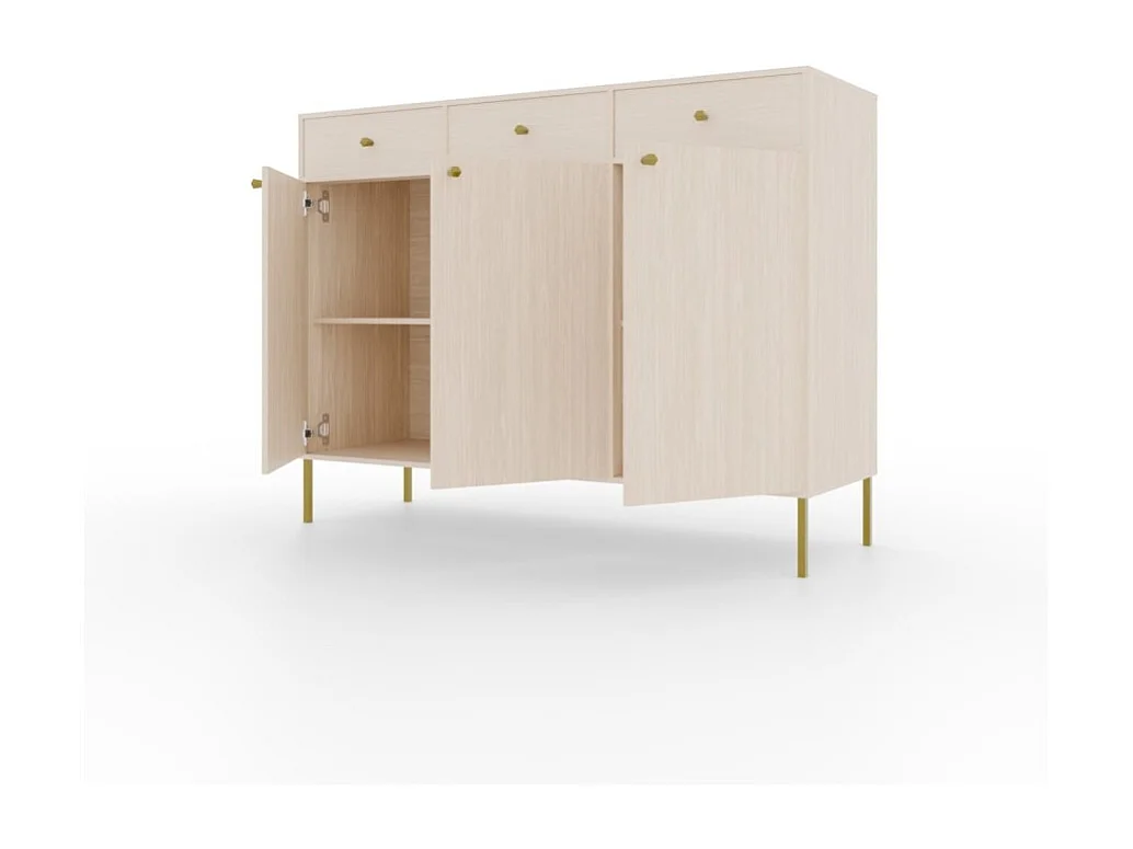 Credenza Tuli Line/ante a battente/cassetti/piano del mobile/Beige