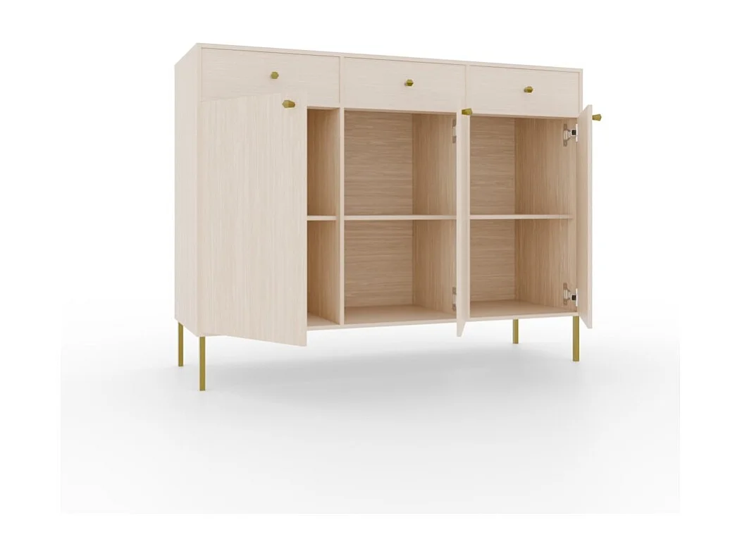 Credenza Tuli Line/ante a battente/cassetti/piano del mobile/Beige