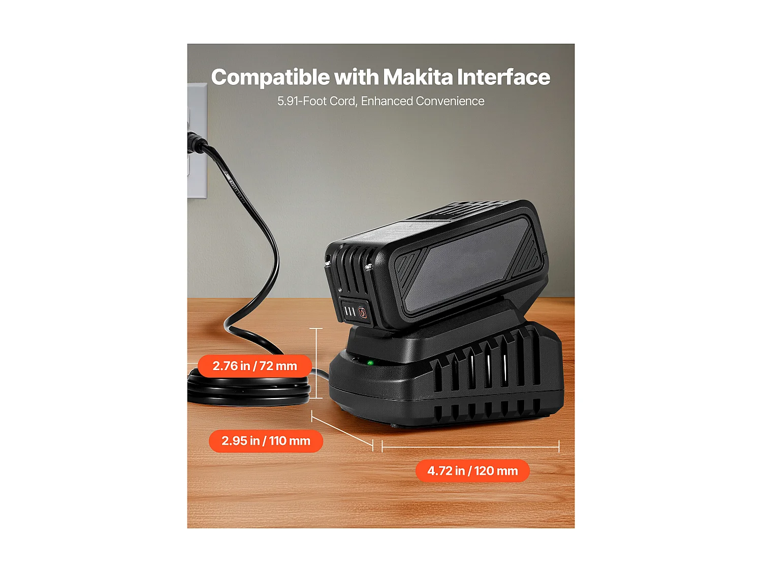 Bateria e Carregador 20 V SucceBuy, Bateria de Iões de Lítio 4 Ah Grande Capacidade, Indicador de Carga Claro, Compatível com Ferramentas de Série