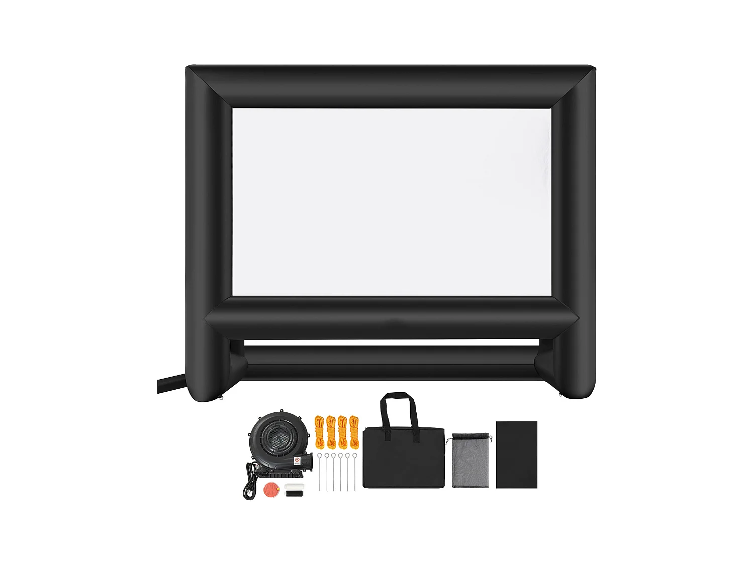 Nadmuchiwany Ekran do Projekcji SucceBuy, Wykonany z Wytrzymałego Materiału 600D, Wraz z Przenośnym Pokrowcem, Format 16:9, 413 x 160 x 330 cm