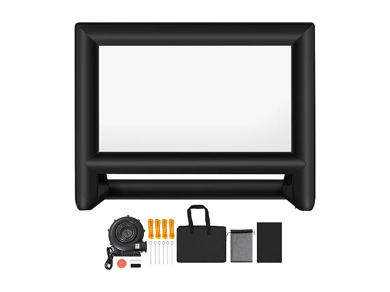 Aufblasbare Projektionsleinwand SucceBuy, Material 600D, Tragbar mit Aufbewahrungstasche, Format 16:9, Ideal für Heimkino, 476 x 200 x 378 cm