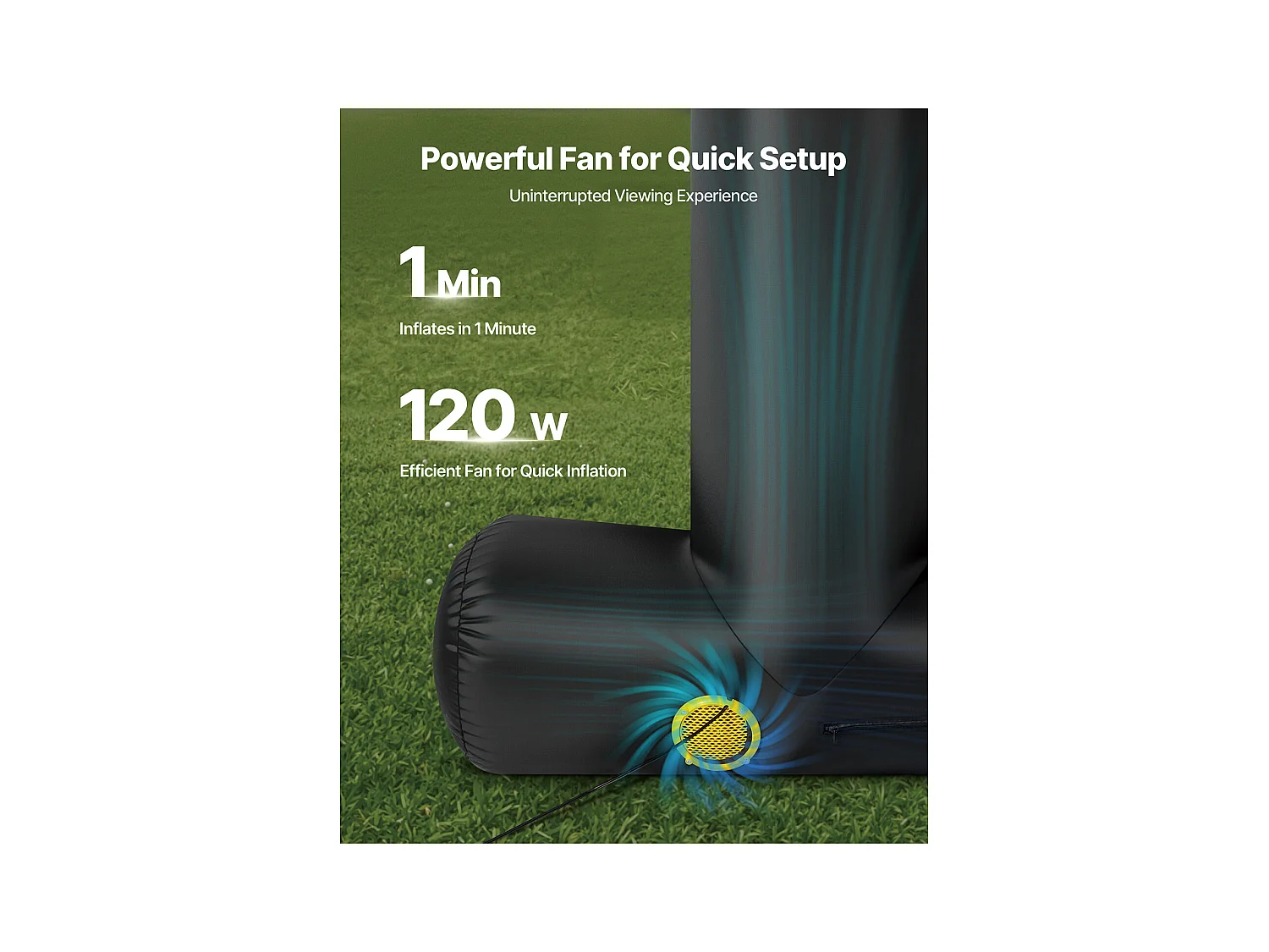 Écran de Projection Gonflable SucceBuy, Matériau 600D, Portable avec Sac de Rangement, Format 16:9, Idéal pour Home Cinéma, 354 x 130 x 290 cm