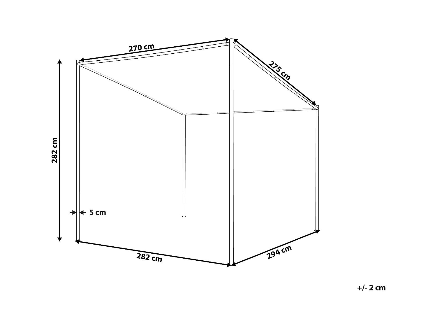 Pawilon ogrodowy VIMINO Metal 282 cm 294 cm Szary