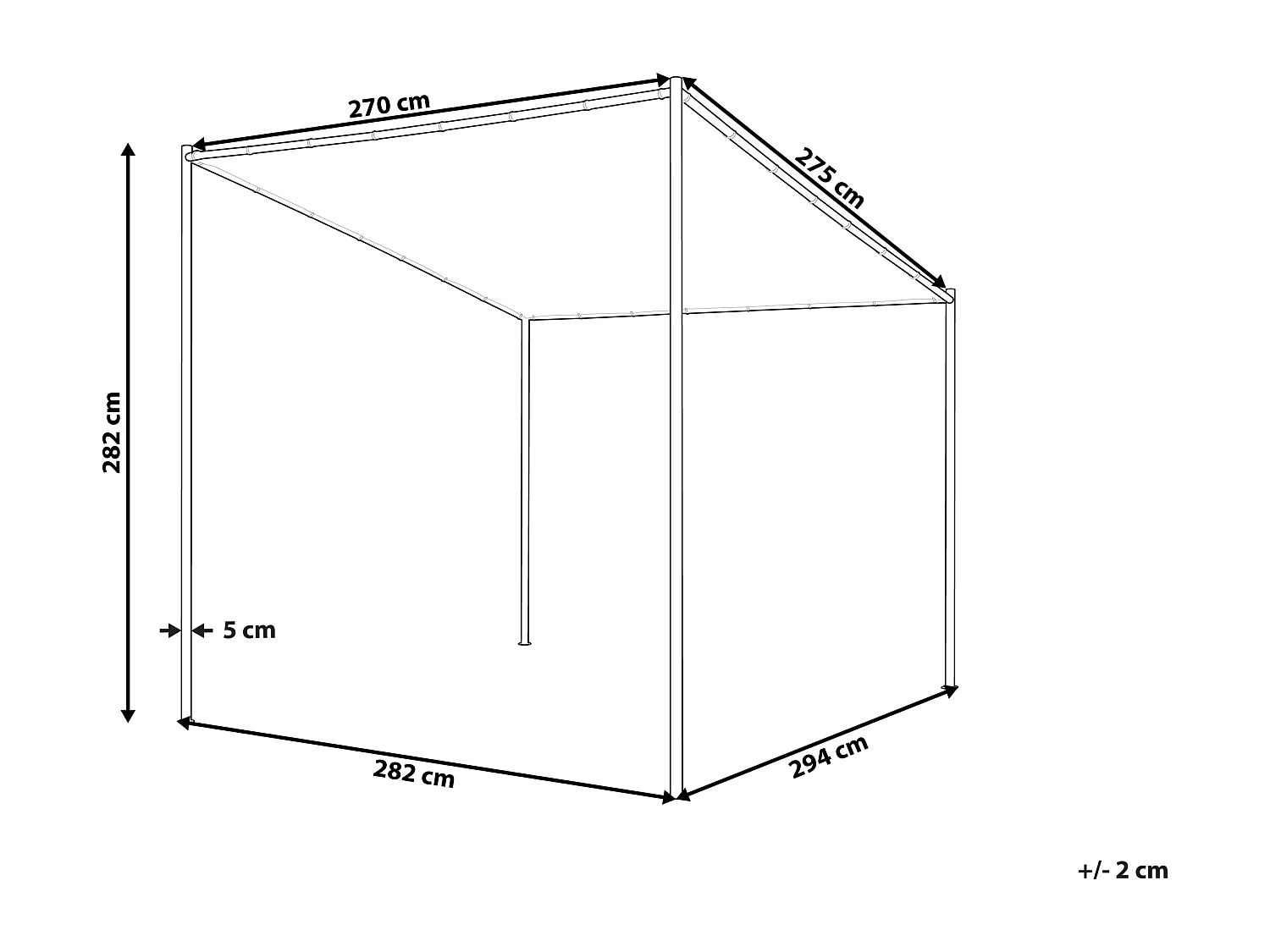 Tonnelle de jardin VIMINO Métal 282 cm 294 cm Gris