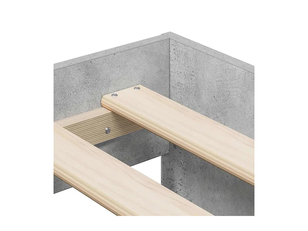 Lit simple | Lit adulte, enfant | Cadre de lit avec rangement Gris béton 80x200 cm