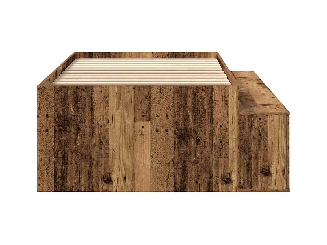 Lit simple | Lit adulte, enfant | Cadre de lit avec rangement Bois ancien 80x200 cm