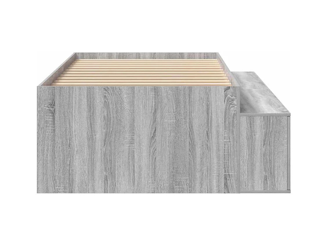 Lit simple | Lit adulte, enfant | Cadre de lit avec rangement Sonoma gris 80x200 cm