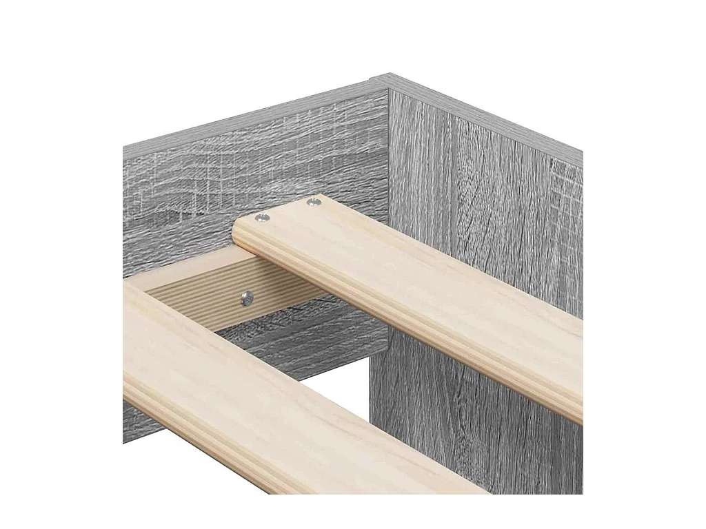 Lit simple | Lit adulte, enfant | Cadre de lit avec rangement Sonoma gris 80x200 cm