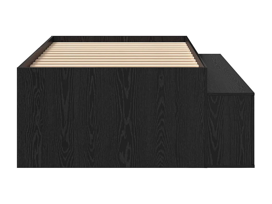 Lit simple | Lit adulte, enfant | Cadre de lit avec rangement Chêne noir 90x190 cm