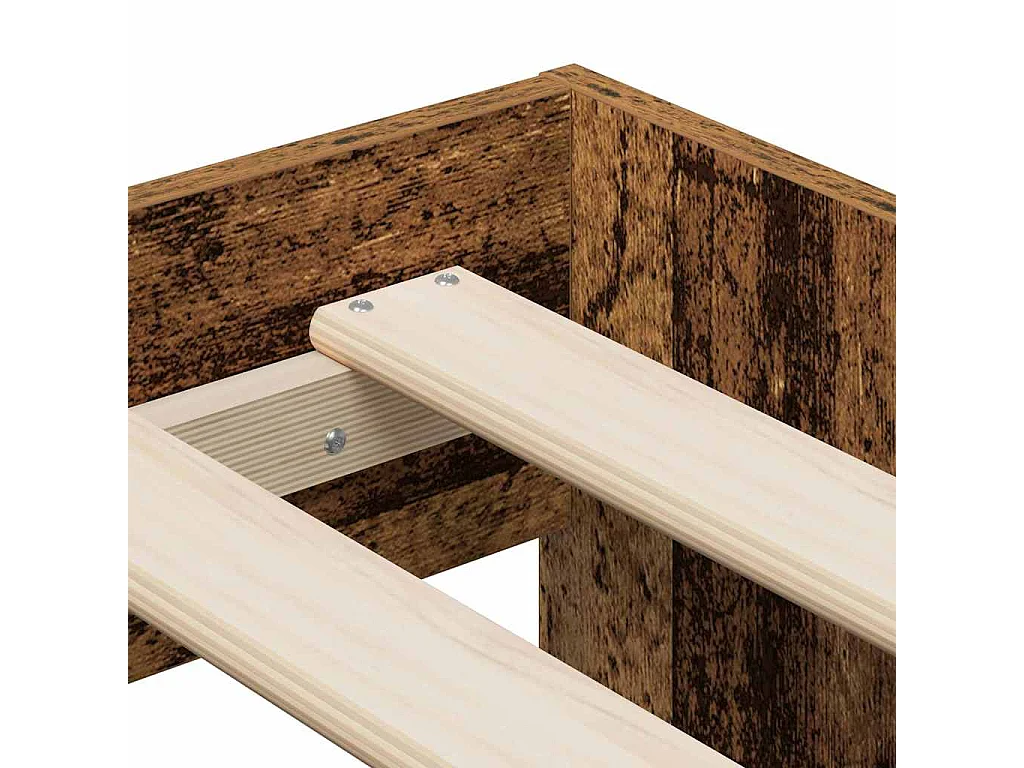 Lit simple | Lit adulte, enfant | Cadre de lit avec rangement Bois ancien 90x200 cm