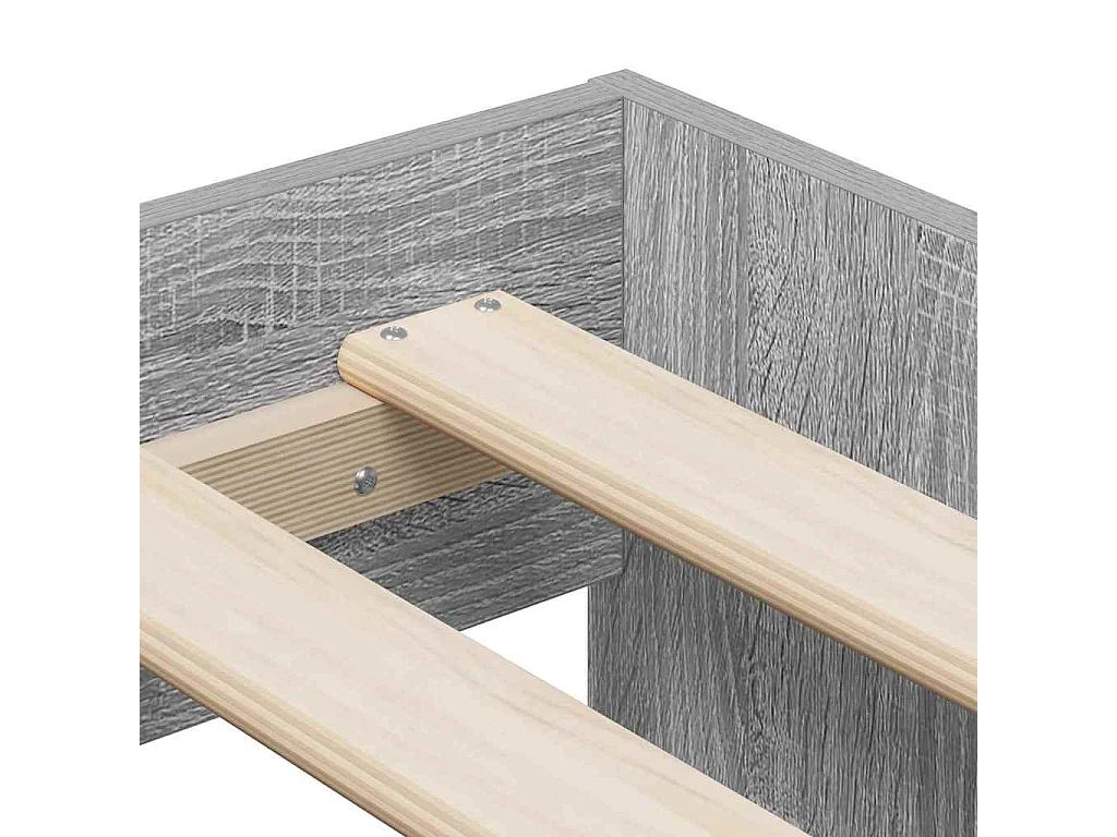 Lit simple | Lit adulte, enfant | Cadre de lit avec rangement Sonoma gris 75x190 cm