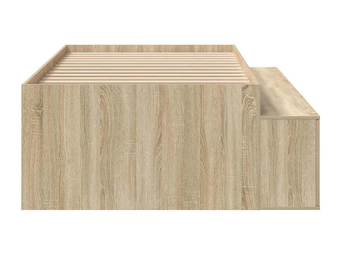 Lit simple | Lit adulte, enfant | Cadre de lit avec rangement Chêne sonoma 90x200 cm