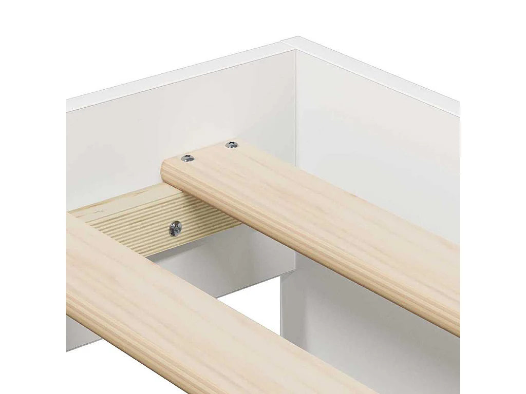 Lit simple | Lit adulte, enfant | Cadre de lit avec rangement avec stockage Blanc 100x200 cm