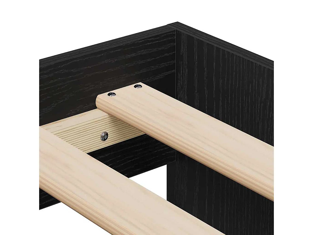 Lit simple | Lit adulte, enfant | Cadre de lit avec rangement Chêne noir 100x200 cm