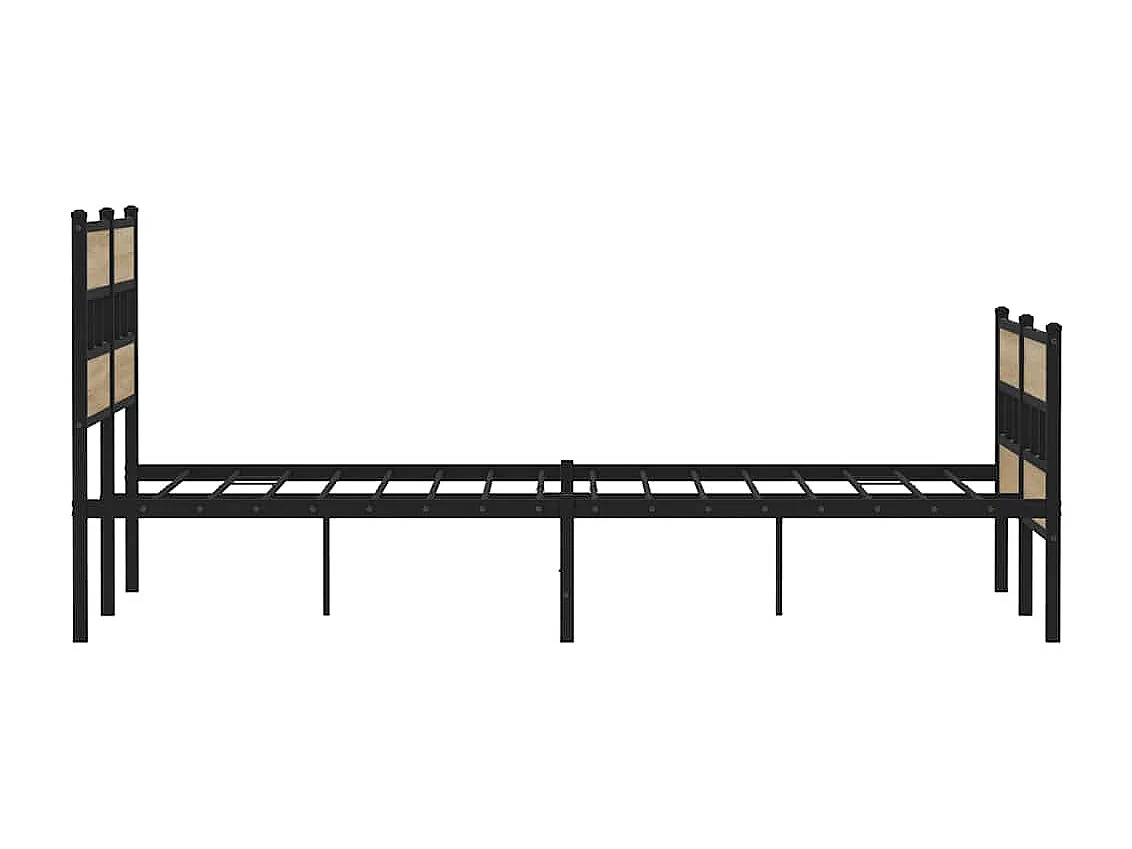 Lit double | Lit adulte | Cadre de lit en métal chêne sonoma 140x190 cm