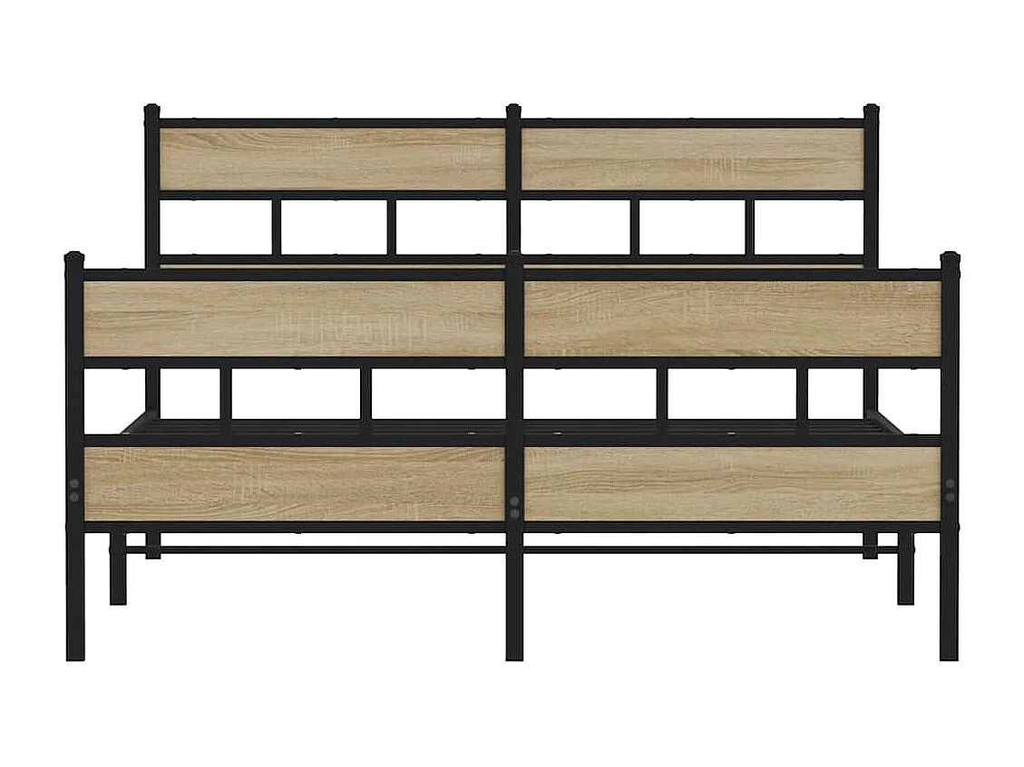 Letto per adulti | Letto matrimoniale | Giroletto senza Materaso in Metallo Rovere Sonoma 140x190 cm