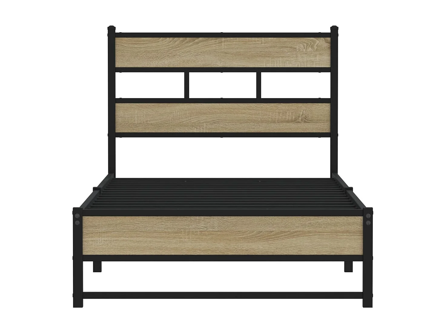 Lit simple | Lit adulte, enfant | Cadre de lit en métal chêne sonoma 90x200 cm