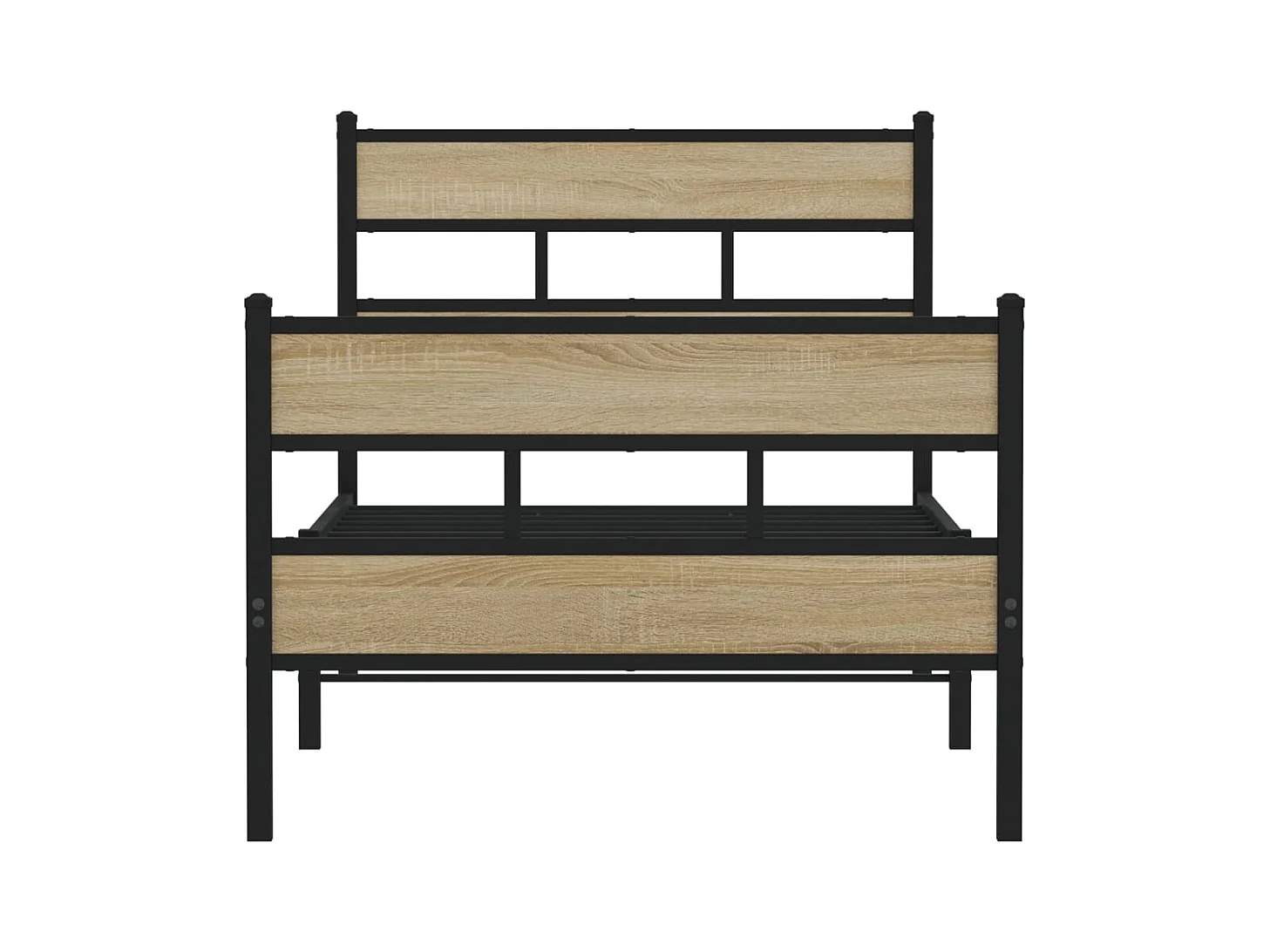 Lit simple | Lit adulte, enfant | Cadre de lit en métal chêne sonoma 80x200 cm