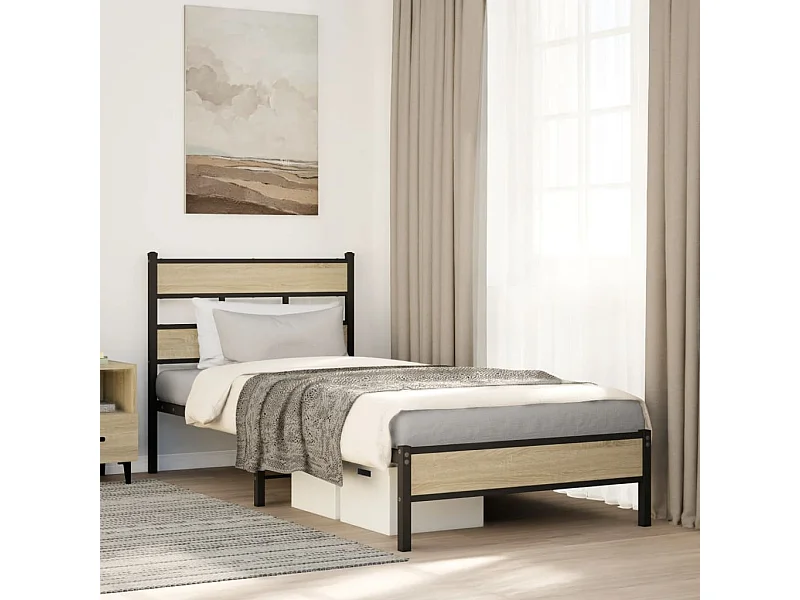 Lit simple | Lit adulte, enfant | Cadre de lit chêne sonoma 107x200 cm