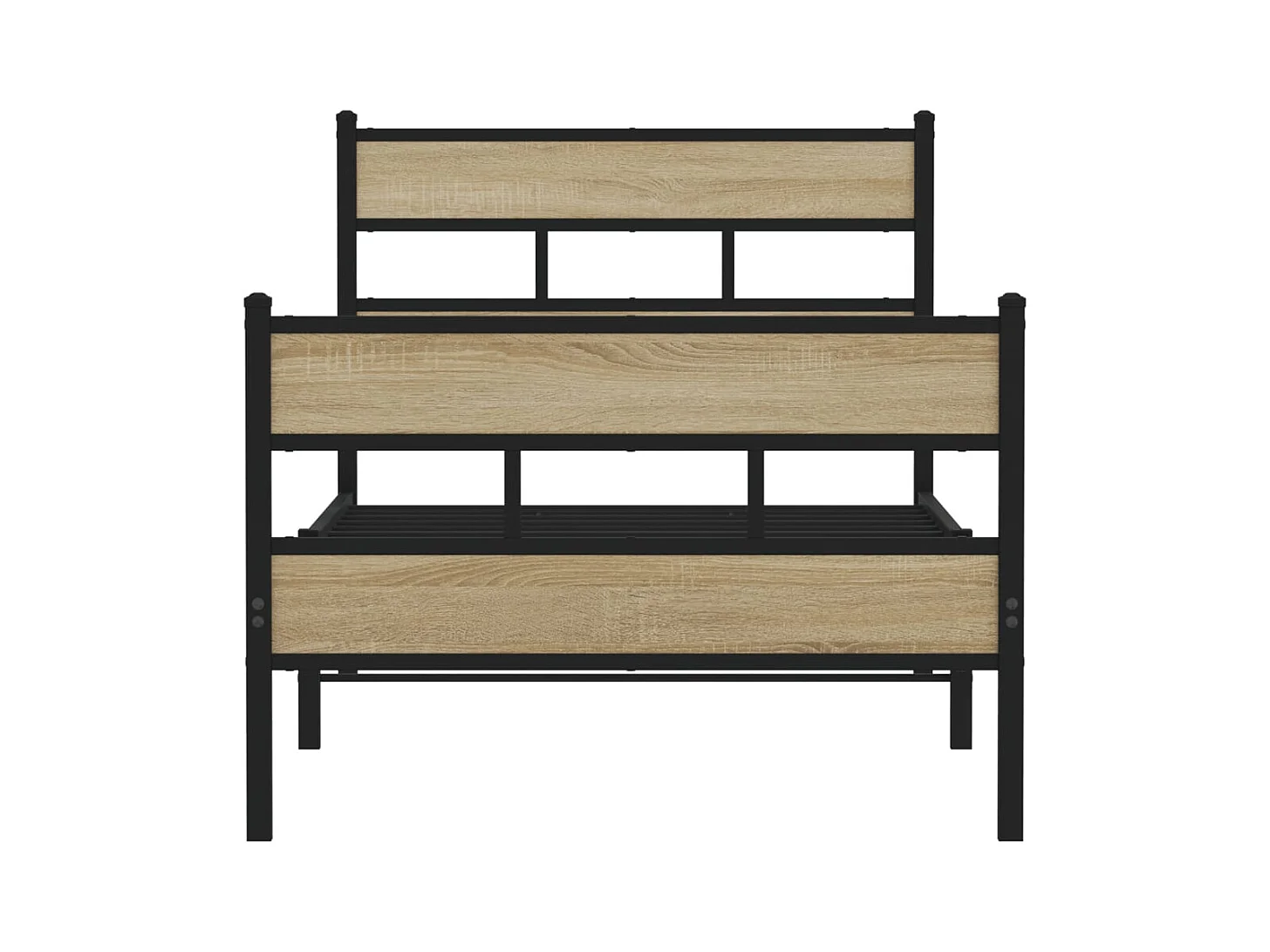 Lit simple | Lit adulte, enfant | Cadre de lit en métal chêne sonoma 100x190 cm