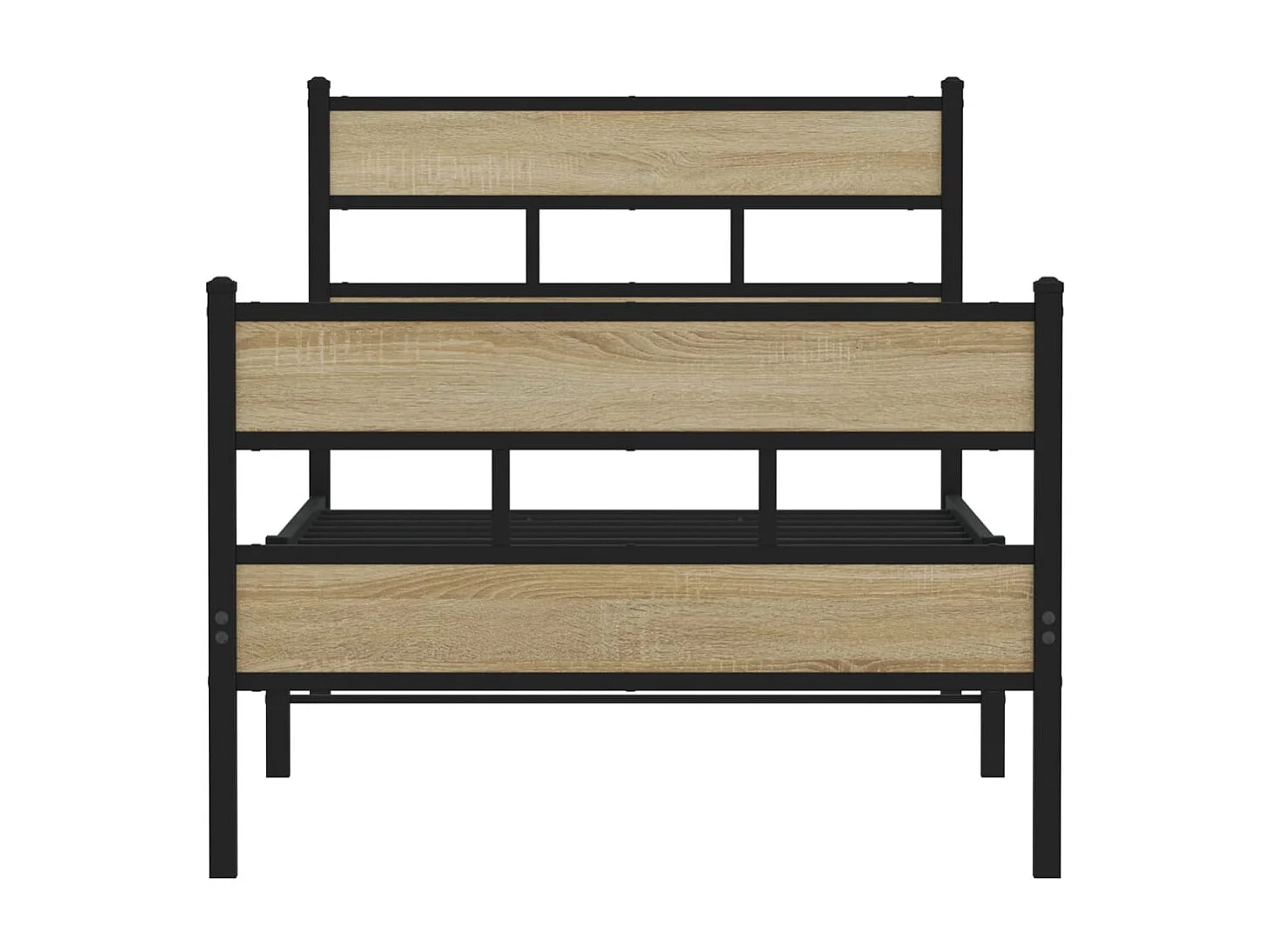 Lit simple | Lit adulte, enfant | Cadre de lit en métal chêne sonoma 107x203 cm
