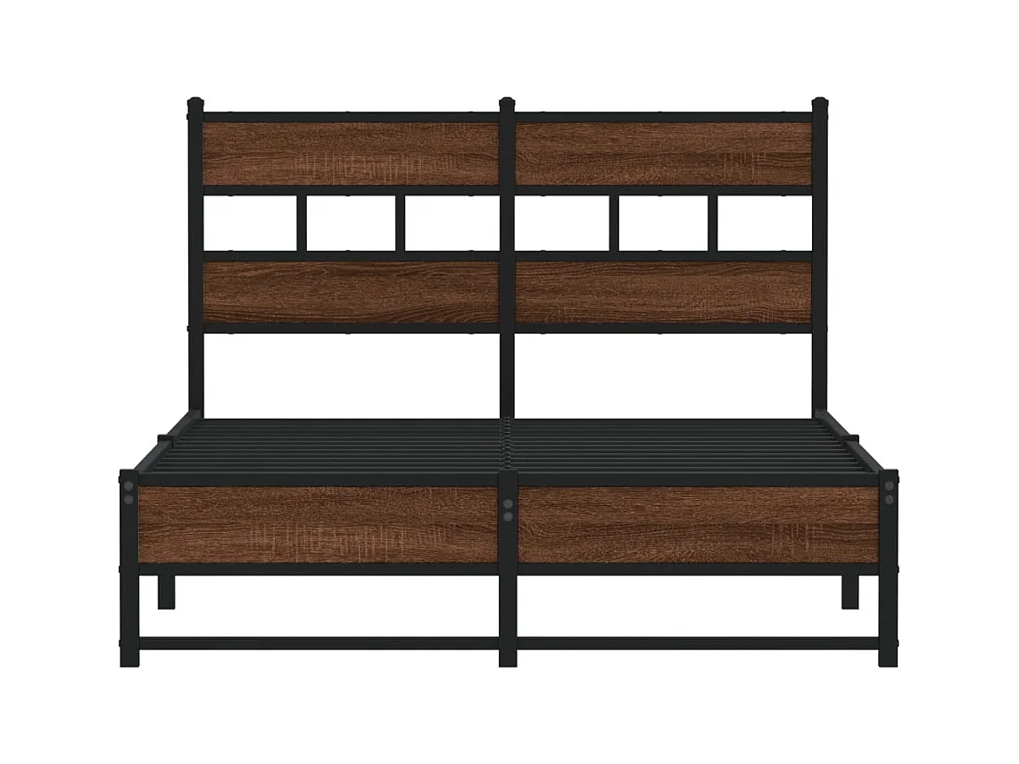 Lit simple | Lit adulte, enfant | Cadre de lit en métal chêne marron 120x190 cm