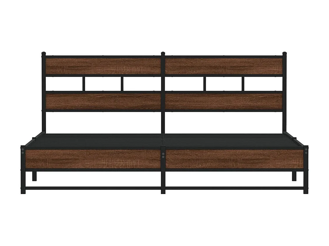 Lit double | Lit adulte | Cadre de lit en métal chêne marron 200x200 cm