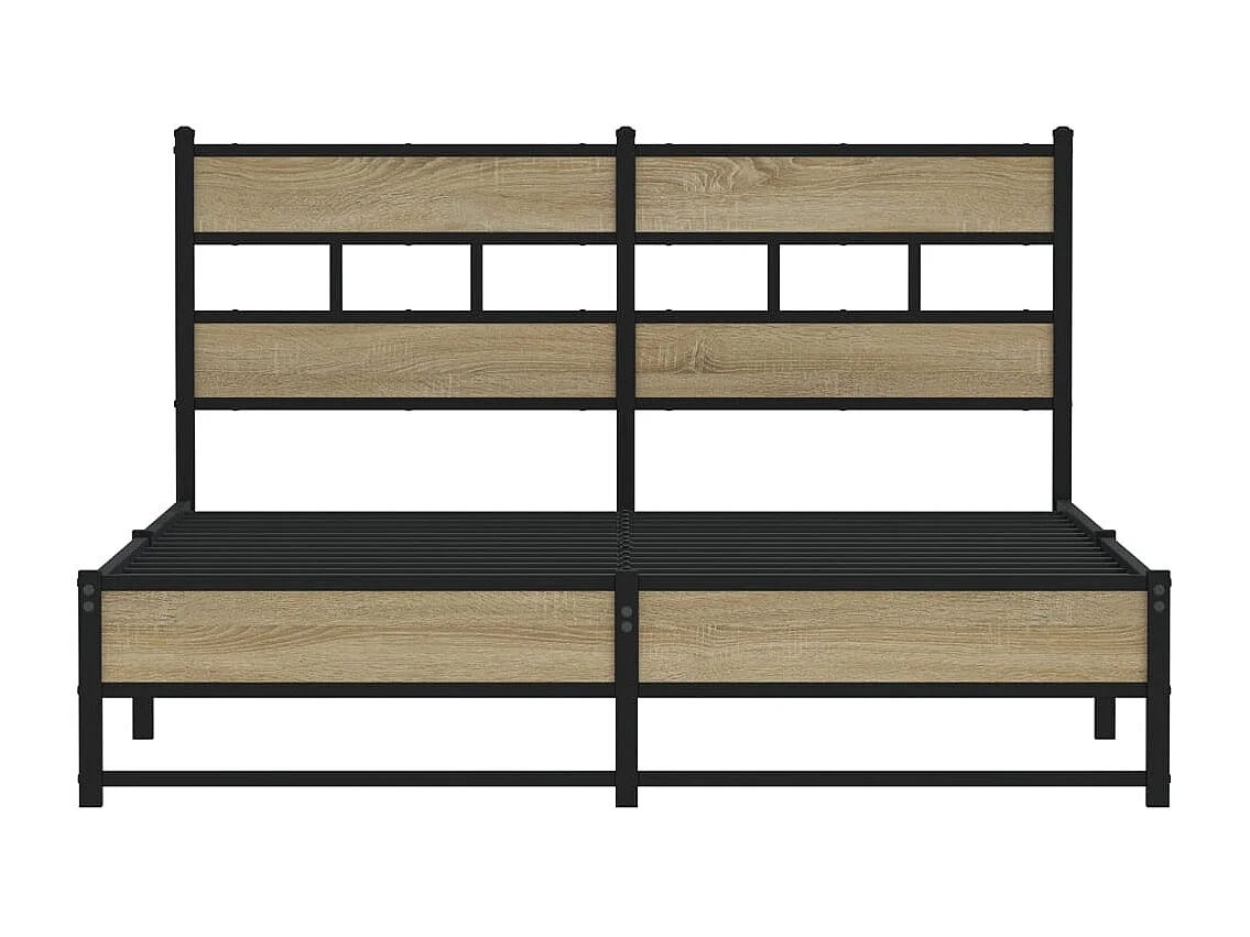 Letto per adulti | Letto matrimoniale | Giroletto senza Materaso in Metallo Rovere Sonoma 135x190 cm