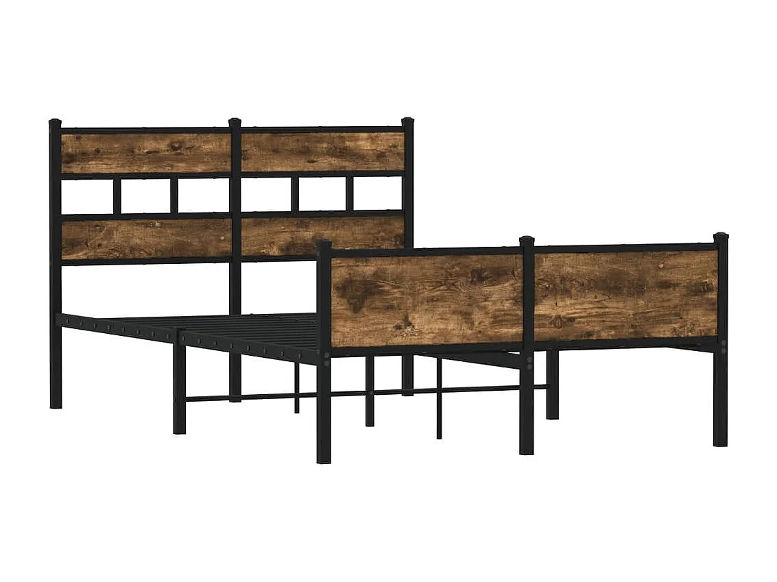 Letto per adulti | Letto singolo | Giroletto senza Materasso Rovere Fumo 120x200 cm in Truciolato